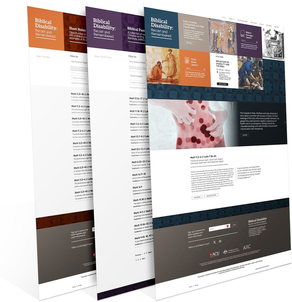 Biblical Disability website screens
